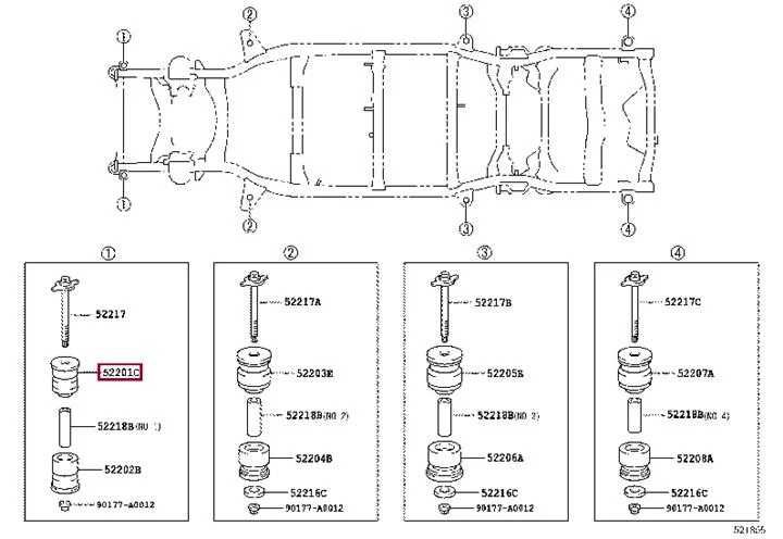 Подушки рами Toyota Land Cruiser LC 90, 100 LX470 Prado 80, 95   Оригінал