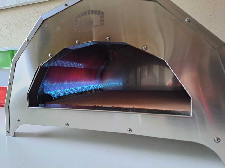 Piec do pizzy na gaz "Pizzart Inox"+ biscotto 40x 40 x 3 Made in Italy