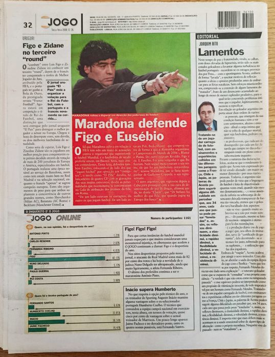Benfica - entrevistas a Roger e Nuno Gomes - jornal O Jogo de dezembro 2000