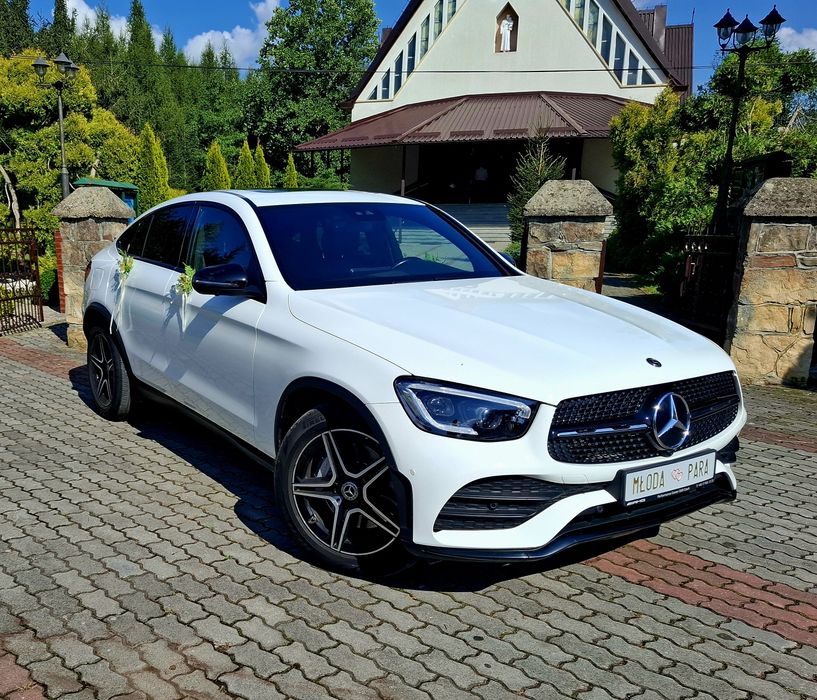 Auto do ślubu biały samochód na wesele MERCEDES GLC COUPE AMG