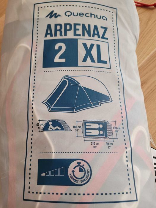 Namiot QUECHUA ARPENAZ 2 XL Fresh & Black, używany