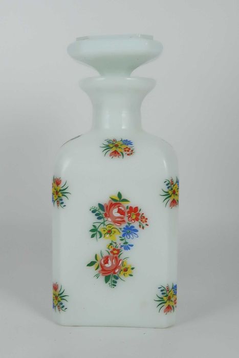 Frasco de Perfume Vintage Vidro Opalino