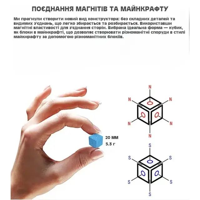 Магнітний конструктор майнкрафт Гігантський меч Minecraft на 128 детал