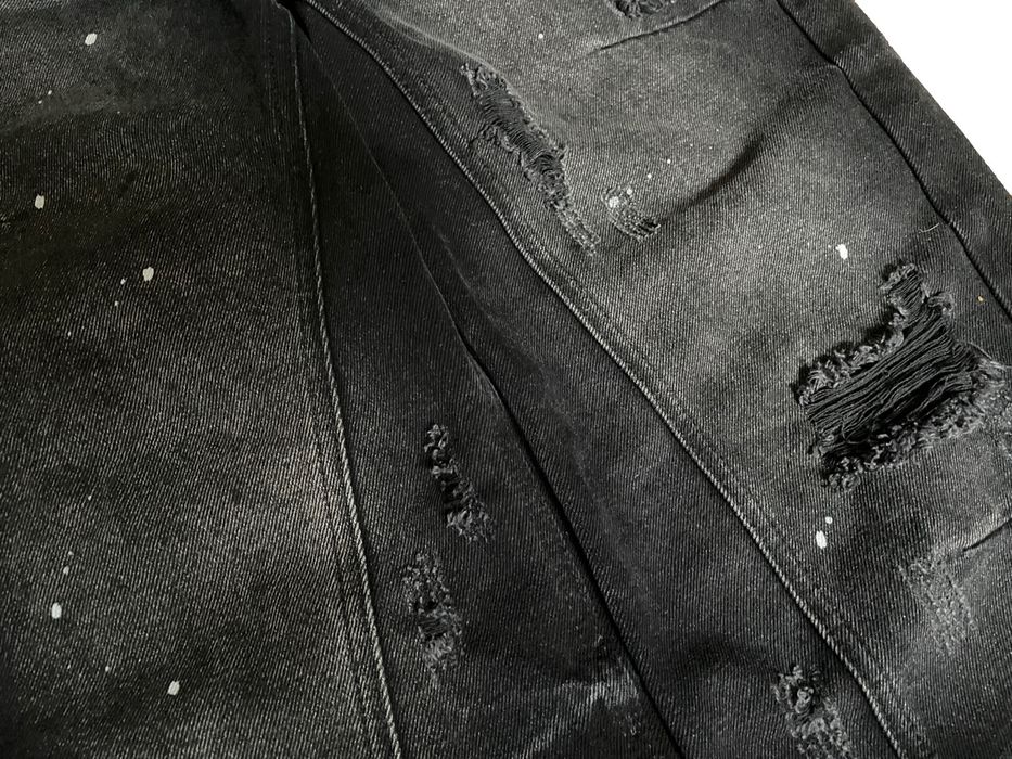 Черные distressed flared jeans джинсы клеш / L