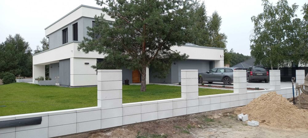 Ogrodzenia murowanie z łupków gotowych elementów.łupane ogrodzenie