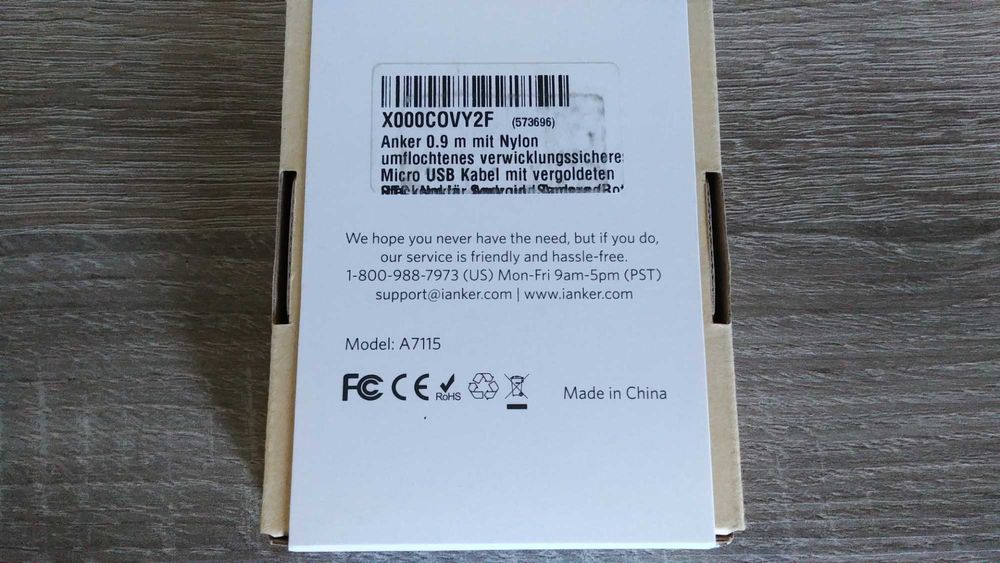 Cabo Anker Nylon Braided Micro USB 0.9m