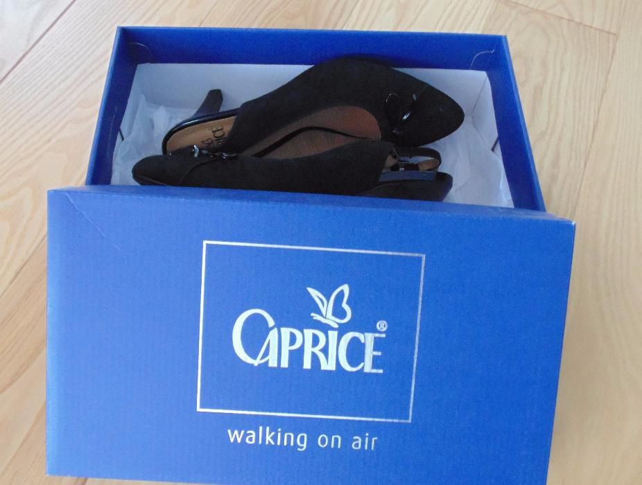 Nowe. Buty, sandałki skórzane na obcasie Caprice.