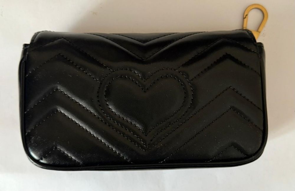 Gucci GG Marmont Small/mini • чорна шкіряна сумка маленька