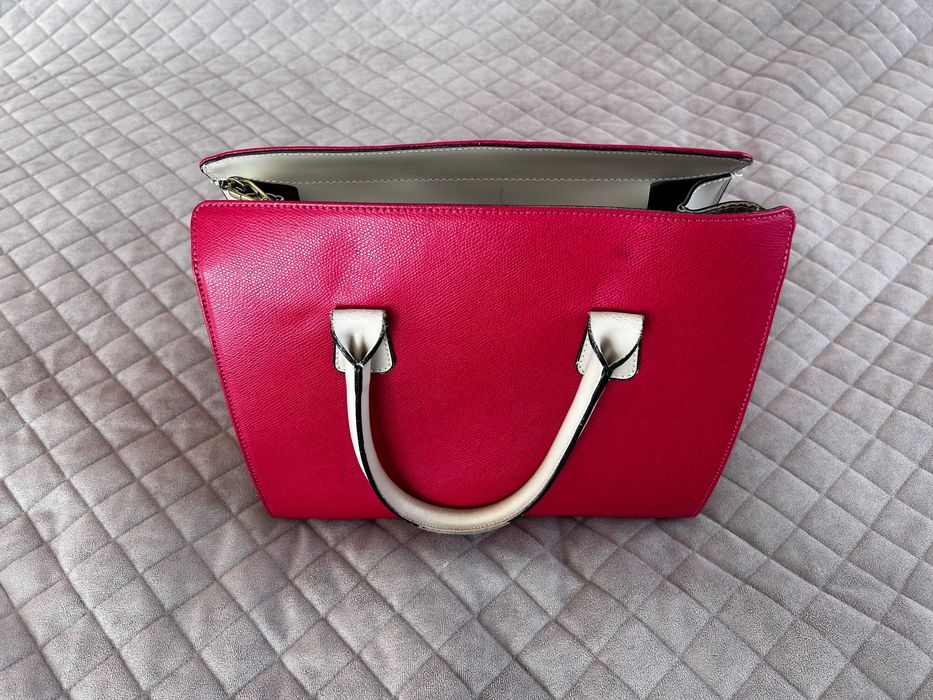 Duża torebka z włoskiej skóry w kolorze różowym