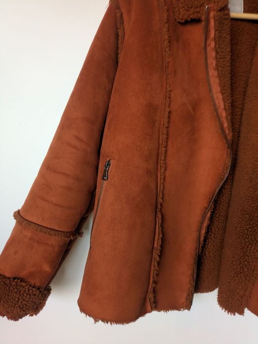 Kożuch Kurtka zimowa damska ramoneska Fransa L