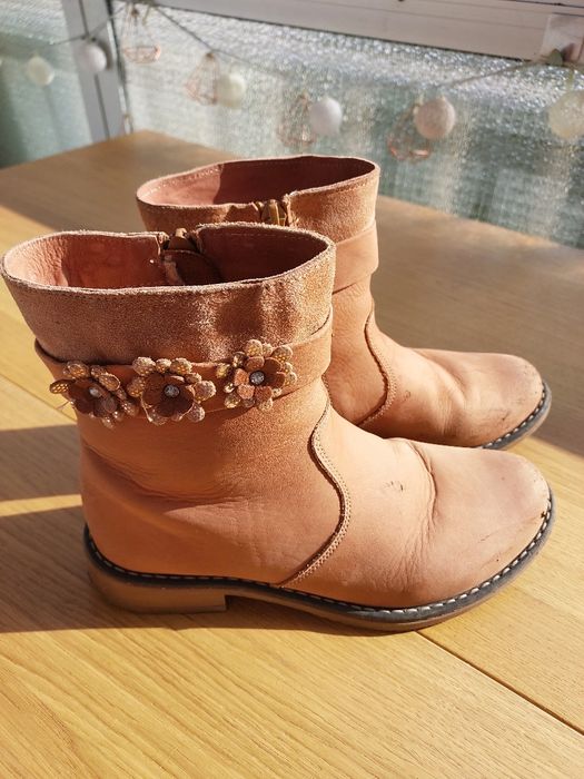 Skórzane, ocieplane kozaczki Lasocki 34