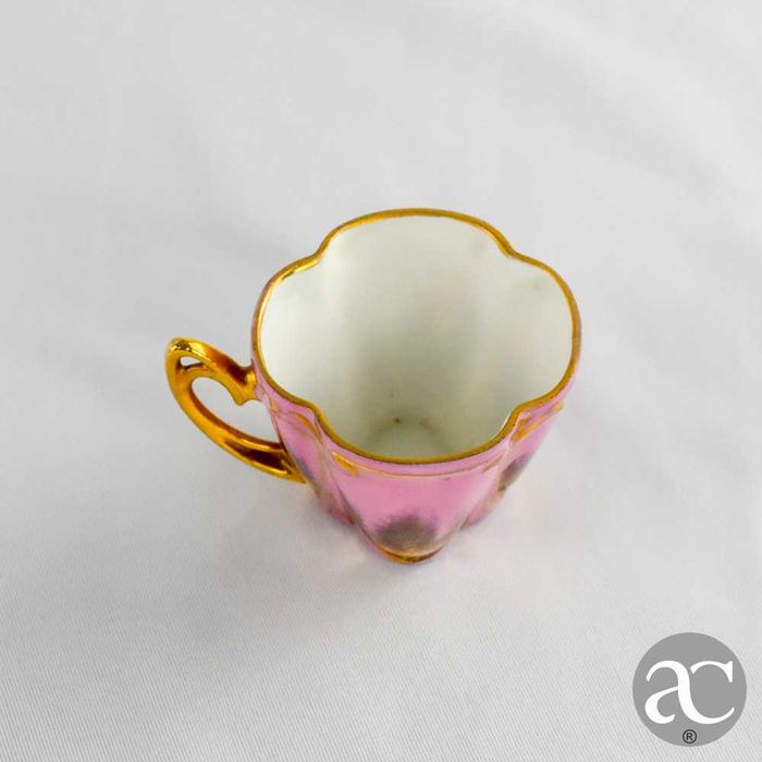 Chávena de café e pires, Arte Nova, em lustrina “Lembrança”