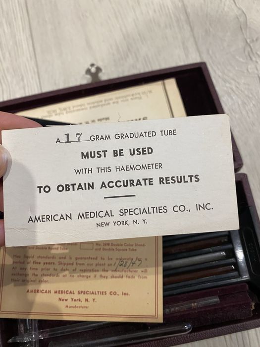Гемометр 1947 США Improved all american sahli haemometer AMSCO Product