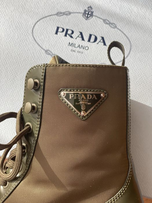 Зелені хакі черевики Prada Оригінал люкс