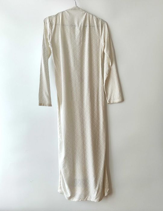 Długa tunika indyjska S 36 biała bawełna boho hippie etno kameez haft