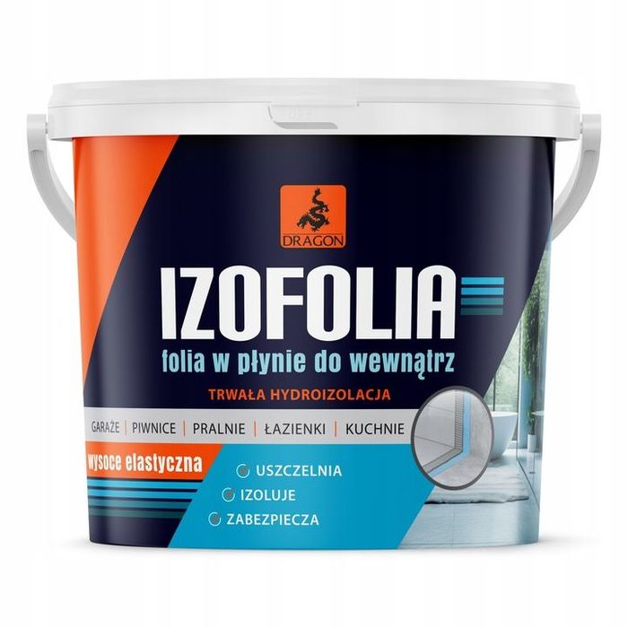DRAGON IZOFOLIA Folia w płynie do wewnątrz Hydroizolacja 4,5kg