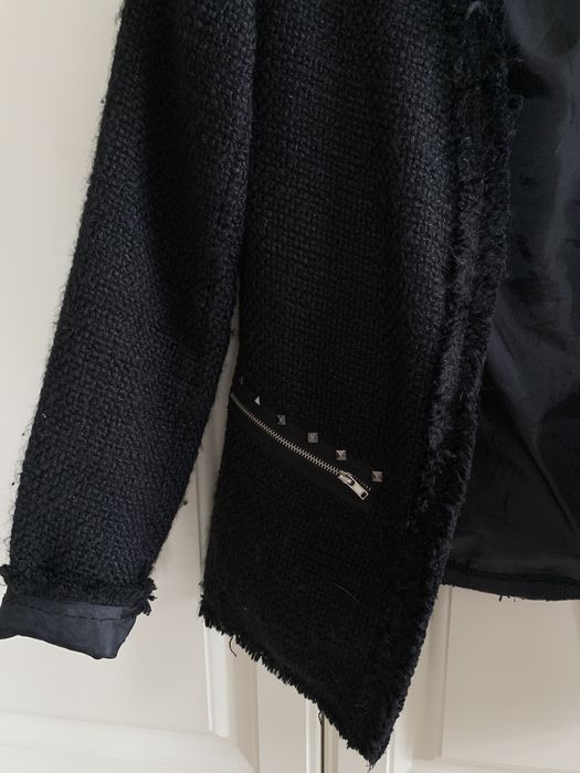 Marynarka żakiet z tkaniną boucle New look 38 M czarny