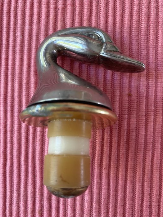Zatyczka* korek* głowa łabędzia* vintage* posrebrzana*