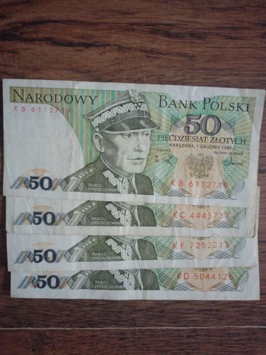 Banknot 50 złotych seria K  Karol Świerczewski rok 1988