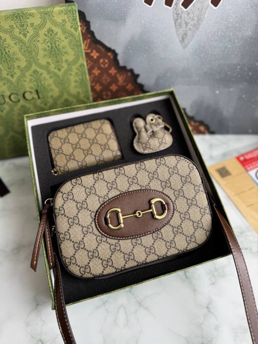 Комплект Gucci, жіноча сумка гучі, подарунковий набір