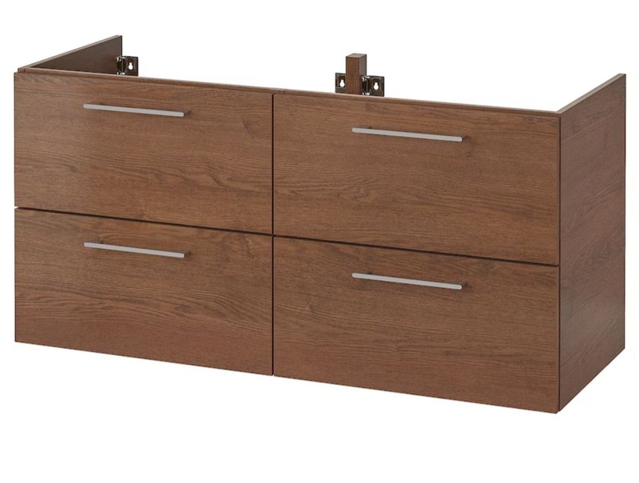 GODMORGON Szafka z 4 szufladami, imitacja okleiny bejc na brąz, 120x47