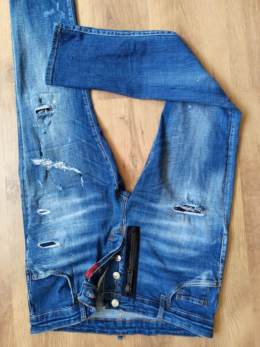 Dsquared2 oryginalne lęgit slim stretch jeans męskie w stanie idealnym