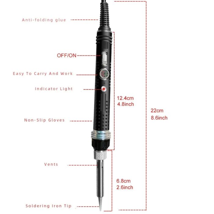 Ferro soldar temperatura ajustável 60W