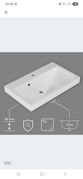 Umywalka łazienkowa 46cm