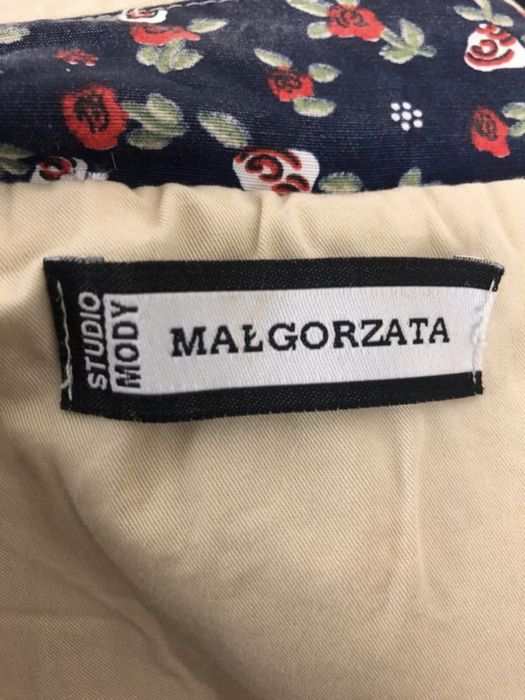 Beżowy bawełniany długi płaszcz trencz damski Małgorzata na wiosnę M