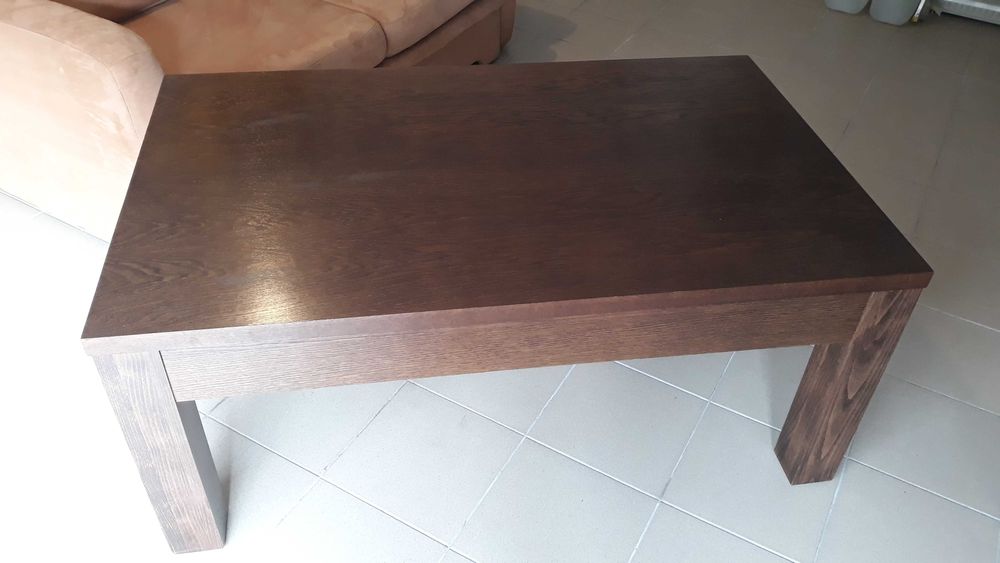 stół - ława do salonu 130x80 wys.56, ciemne drewno