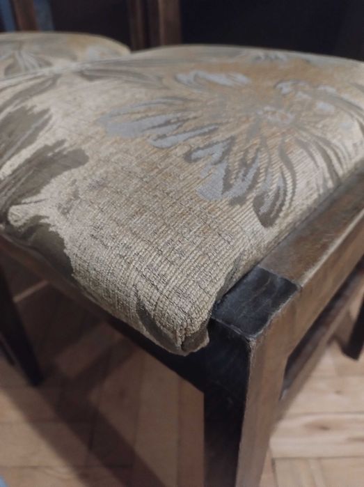 2 krzesła drewniane PRL brązowe