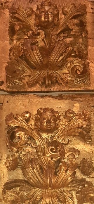 Fragmento Barroco em Talha Século XVlll Medidas  45 X 40CM