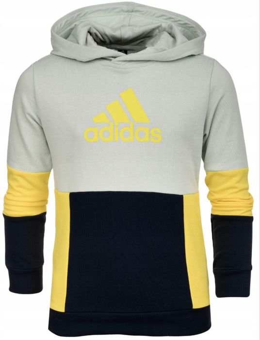 Bluza dla dzieci adidas Hoodie szaro-żółto-czarna HN8567 r. 140