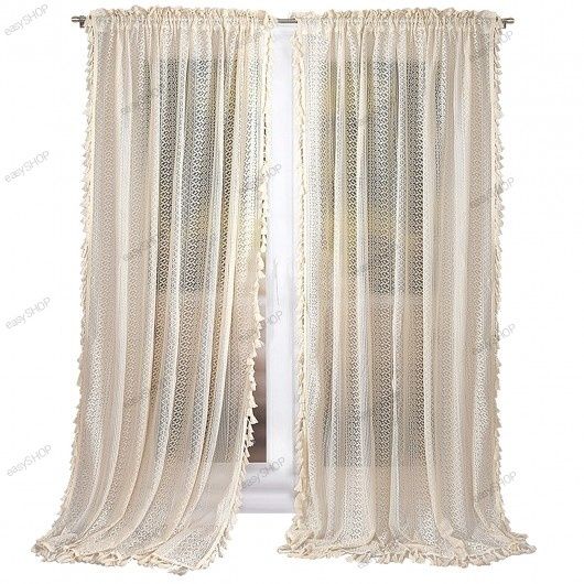Komplet piękne 2 firany koronkowe boho
