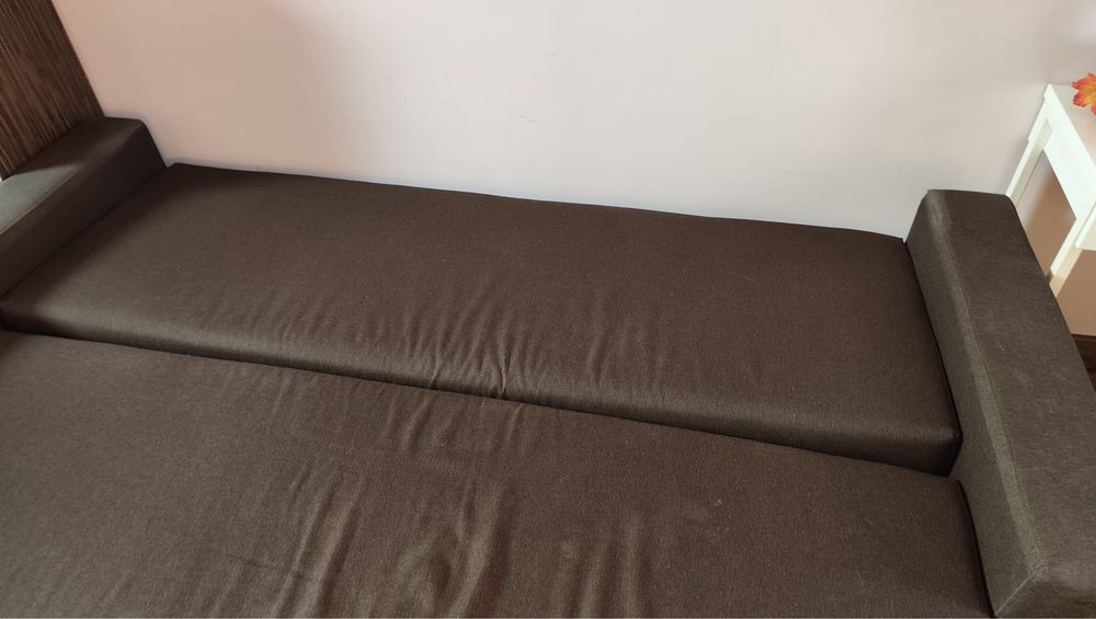 Sofa rozkładana brązowa