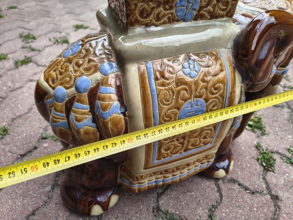 Ceramiczny kwietnik słoń retro vintage