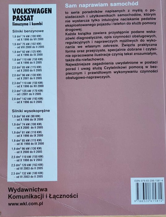 Książka Sam Naprawiam VW Passat B5