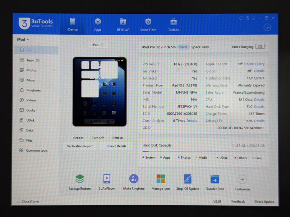 iPad Pro 12.9 5. gen. (A2378) - Apple M1 - 256GB - faktura VAT 23%