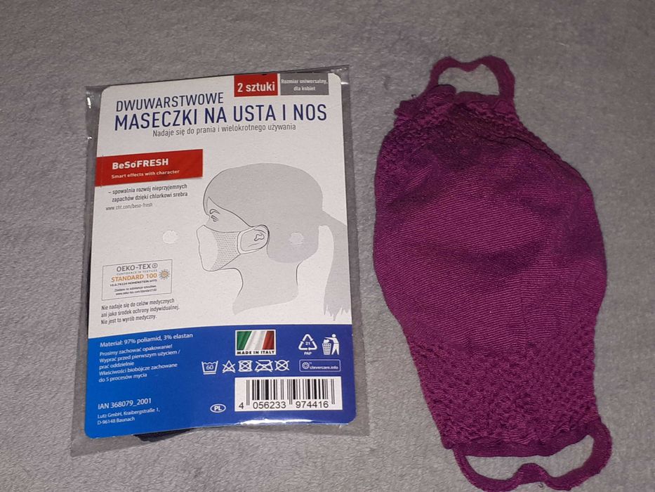 Maseczka ochronna 2 pak (z chlorkiem srebra) zestaw