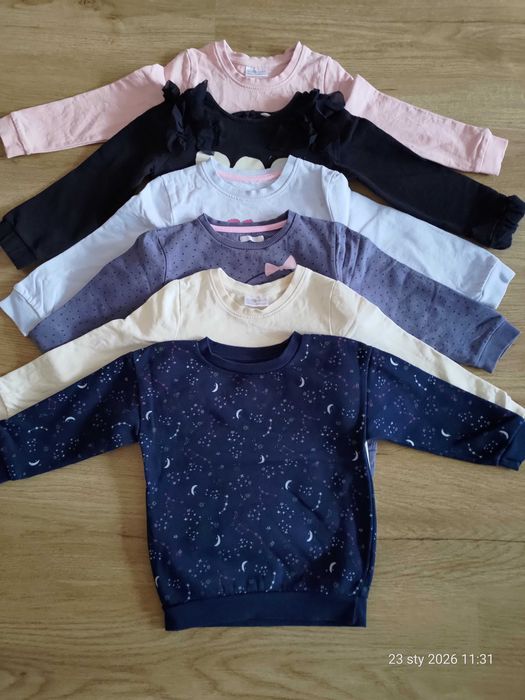 Bluzy dziewczynka 98 zestaw 6 szt