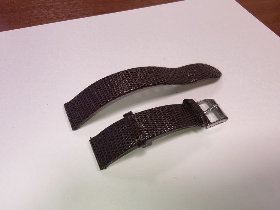 Brązowy pasek z fakturą 18 mm skórzany do zegarka