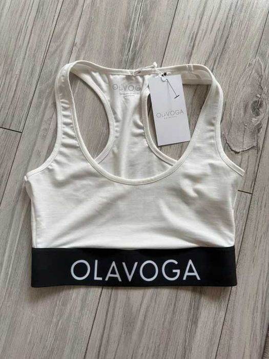 Top damski Olavoga ecru na czarnej gumce XS