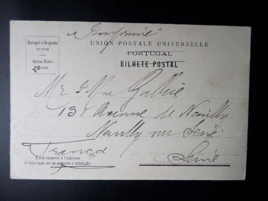 Postal antigo , Lisboa , ano 1905