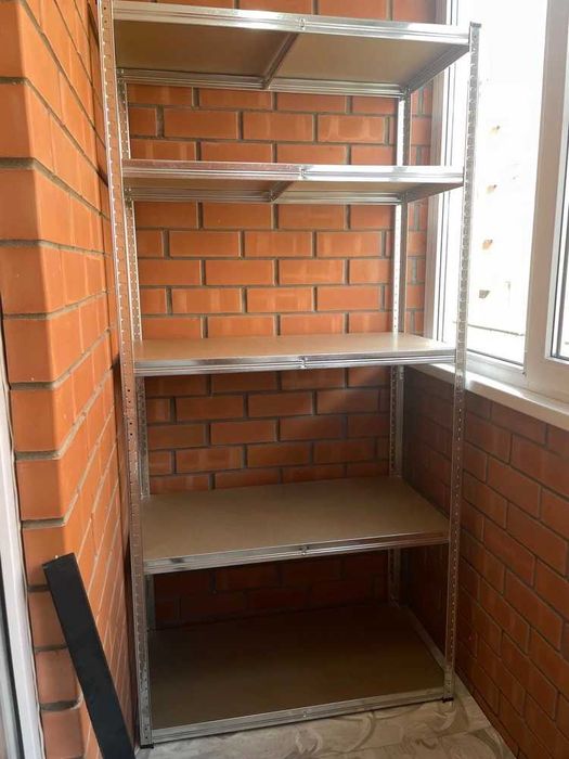 Стелаж для підвалу, гаража 90/150/180/220 см, 3–6 полиць, чорний або срібний, під розмір