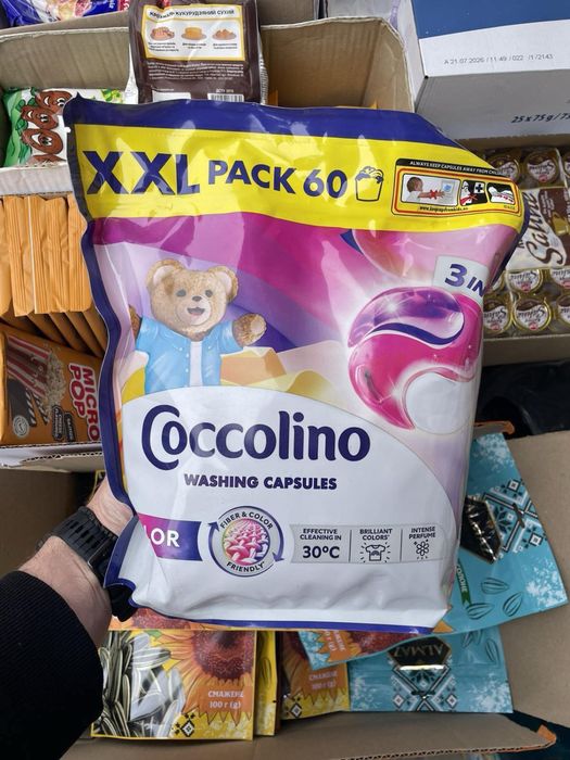 Капсули для прання Кокколіно 3в1 60 шт / капсули для прання Coccolino Color