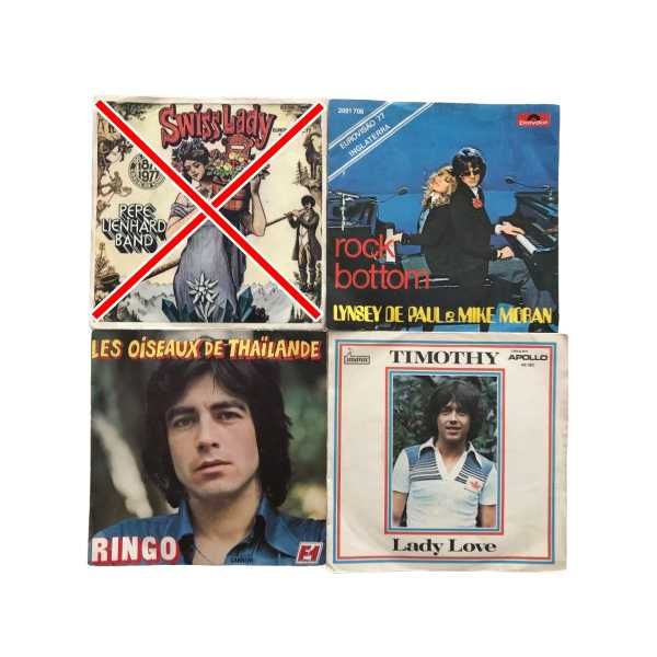 Discos vinil 45 RPM Ringo Timothy festival eurovisão anos 70