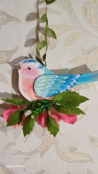 Осінній, зимовий декор.  Пташки 3D.