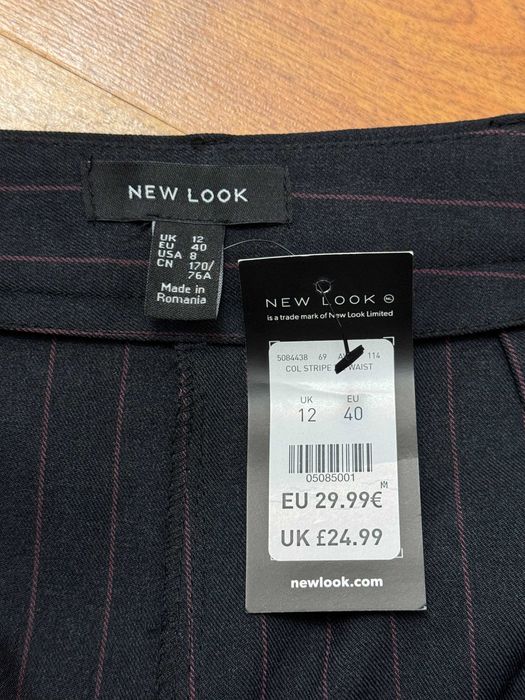 Spodnie eleganckie chinos chino wysoki stan chinosy New Look 40 L