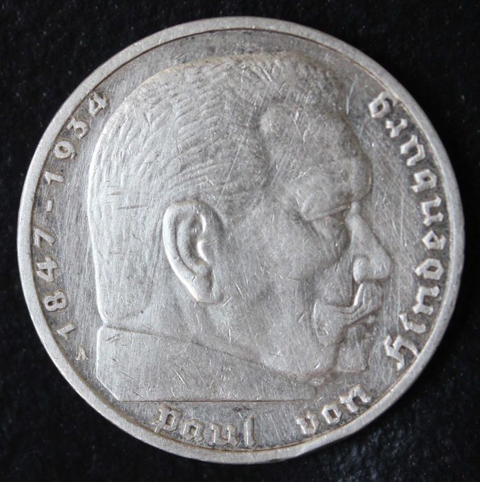 монета 5 марок 1936,1938 года