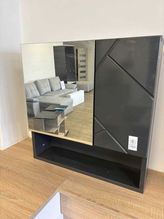 Szafka łazienkowa z lustrem wysoki połysk 54 x 55